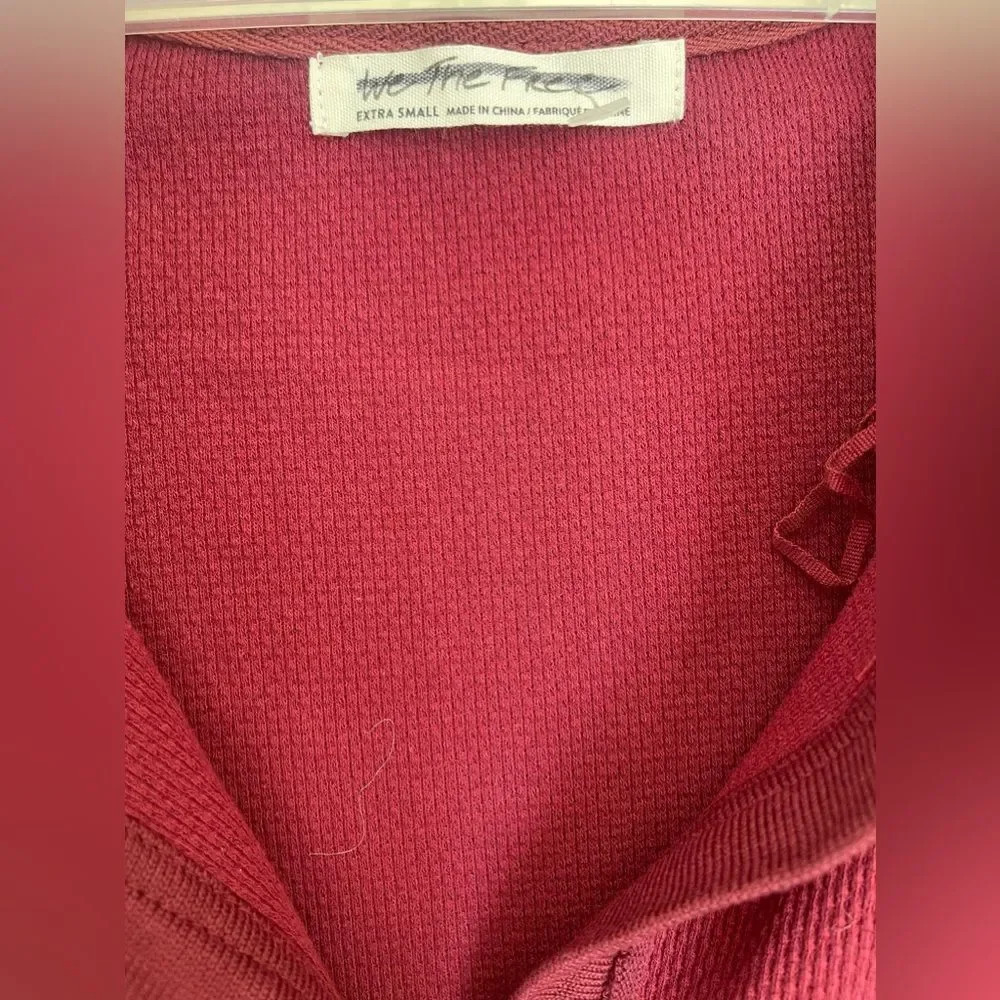 NWOT Free People Mikah Notch Neck waffle Top - Picture 8 of 14